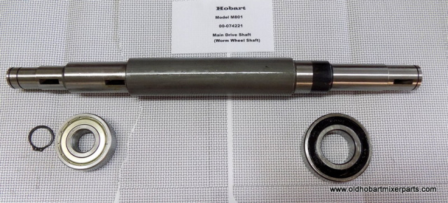 Hobart M802-Main Drive Shaft  00-074221 Bearing BB-007-46, BB-006-01, RR004-07